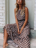 Round Neck  Polka Dots Casual Dresses