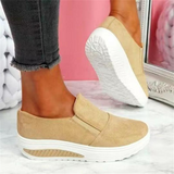 Lightweight Platform Slip-On Flat Shoes