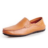 Men‘s Genuine Leather Casual Slip On Driving Shoes