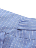 On-Trendy Side Tie Fastening Asymmetric Wrap Design Pocket Striped Pants