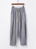 Daily Wear Leg Cuff Slit Design Stylish Loose Straight-Leg Trousers