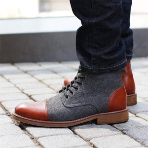 Men's Stitching Design Waterproof Sole High-Top Martin Boots