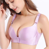 Women's Super Comfy Wireless Front Button Closure Soft Bras -Gray