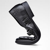 Men's Classic Crocodile Pattern Gentleman Business Slip On Dress Shoes