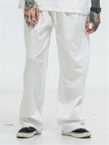 Mens Casual Loose Vertical Linen Hipster Pants