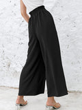 Women's Summer Ultra Soft High Waist Pockets Flowing Wide Leg Pants