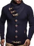 Men's Fashion Knitted Long Sleeve Turtleneck Cardigan