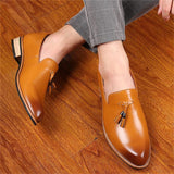 Pointed Toe Solid Color PU Leather Shoes