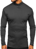 Men's Simple Style Half High Collar Long Sleeve Bottoming Shirt