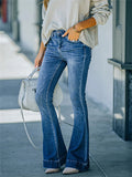 Lady Stylish Mid Waist Flared Jeans