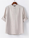 Casual Loose Comfy Linen Buttons Long Sleeve Shirts