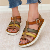 Women's Retro Hollowed Out Open Toe Flat Beach Sandals