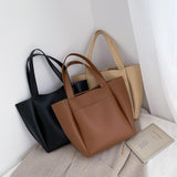 On-Trendy Large Capacity Ultra-Soft Material Slip Pocket Shoulder Bag Tote Bag