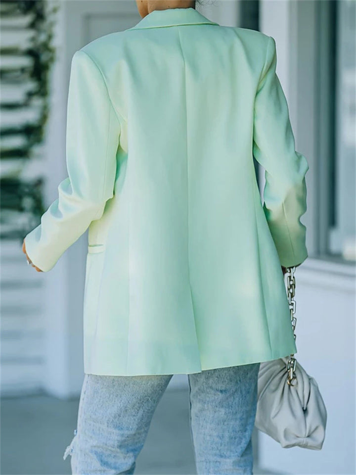 Women's Fashion Lapel Collar Single Button Slim Blazers