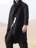 Cool Irregular Cotton Linen Long Cloak For Men