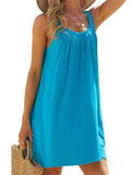 Sexy Ladies U Neck Sleeveless Flowy Pool Party Dress