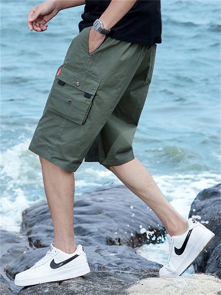 Male Stylish Relaxed Large Size Straight Leg Beach Shorts