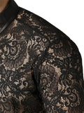 Men's See-Through Slim Fit Long Sleeve Sexy Lace Shirts