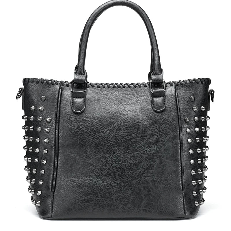 New Stylish Quality Rivet Decorated PU Leather Skull Handbags