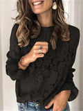 Women Pretty Flared Long Sleeve Lace Shirt