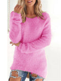 Women's Cute Candy Color Warm Fluffy Plush Sweaters