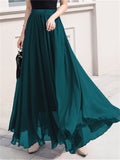 Classy Flowy High-waisted Solid Layered Chiffon Skirt