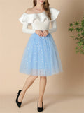 Female Sweet Cute Thin Multilayer Sparkle Dance Skirts