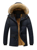 Ultra Warm Fur Lined Hooded Padded Coat For Men