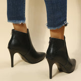 Ladies Vogue Pointed Toe Stiletto High Heel Plaid Ankle Pumps