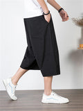 Men's Simple Casual Plus Size Linen Cropped Pants