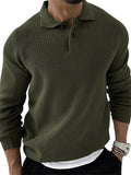 Men's Fashionable Slim Long-sleeved Lapel Autumn Knit Sweater