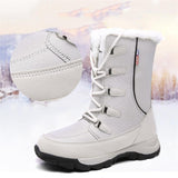 Cozy Warm Water Proof Thicken Fur Interior Lace Up Snow Boots