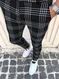 Casual Fashion Stripe And Plaid Design Solid Color Straight-Leg Pants