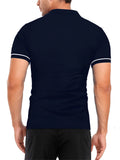 Men's Sporty Thin Breathable Short Sleeve Quarter-Zip Polo Shirt
