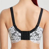 Women's Lace Floral Embroidered Summer Thin Bras - Gray