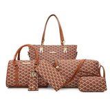 Women's Fashion Large Capacity 6-Piece Bags Set