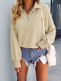 Ladies Trendy Autumn Solid Color Extendible Sweatshirt