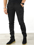 Men's Casual Simple Business Style Solid Color Pants With Pockets