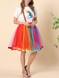 Fashion Christmas Thin Multi-layer Rainbow Puffy Skirt