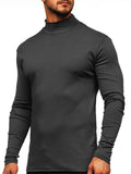 Men's Simple Style Half High Collar Long Sleeve Bottoming Shirt