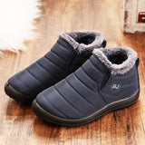 Warm Fur Lined Waterproof Ankle Snow Boots For Winter