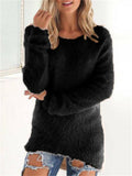 Women's Cute Candy Color Warm Fluffy Plush Sweaters