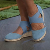 Fashion Cross Strap Wedge Heel Espadrilles Sandals for Women