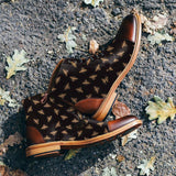 Stylish Texture Printed Hit Color Laced Mens Boots