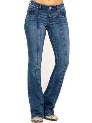 Vogue Slimming Skinny Washed Women's Flared Denim Pants