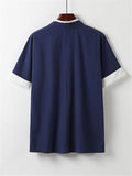 Mens Loose Knitted Personality Short Sleeve Hipster Shirts