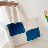 Cute Contrast Color Shearling Handbags For Women