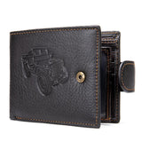 Vintage Leather Car Embossed Multi-Card Design Wallet For Men