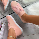 Women's Round Toe Lace-Up Knit Breathable Shoes