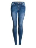 Fashion Super Cool Women Slim Fit Stretchy Contrast Color Denim Jeans